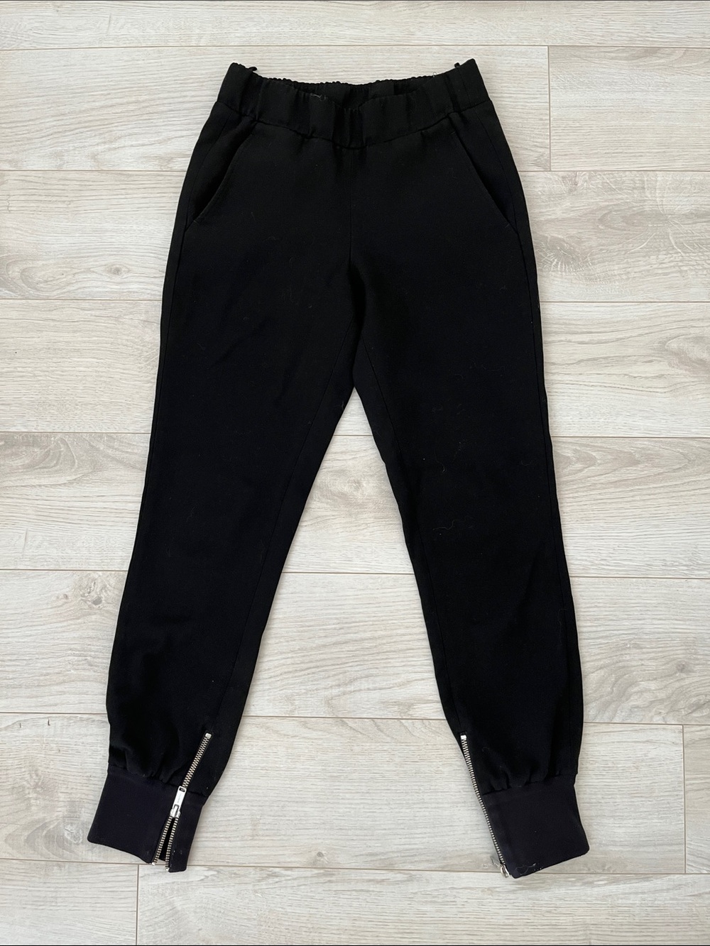 Babaton Black Track Pants with Ankle Zips